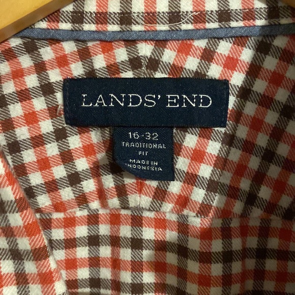 Red and Brown Plaid Boyfriend Button Up - Picture 2 of 3